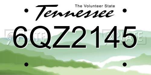 6QZ2145 Tennessee License Plate