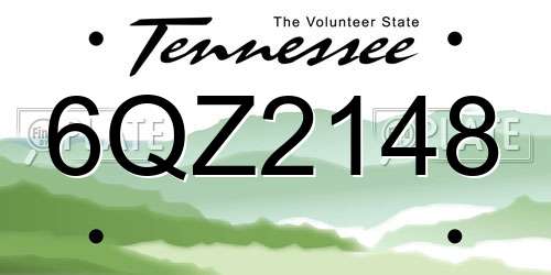 6QZ2148 Tennessee License Plate