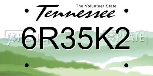 6R35K2 Tennessee License Plate