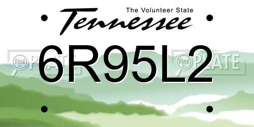 6R95L2 Tennessee License Plate