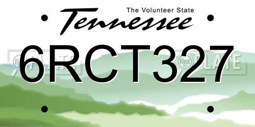 6RCT327 Tennessee License Plate