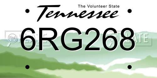 6RG268 Tennessee License Plate