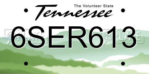 6SER613 Tennessee License Plate