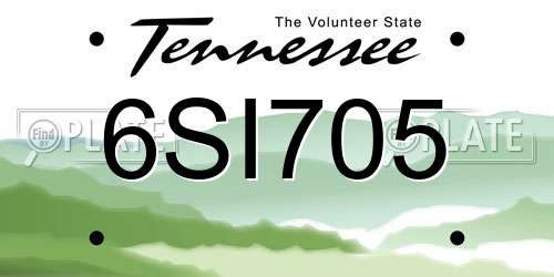 6SI705 Tennessee License Plate