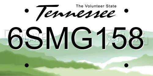 6SMG158 Tennessee License Plate
