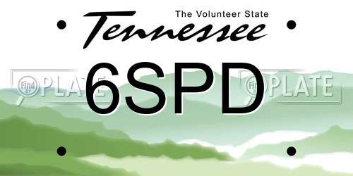 6SPD Tennessee License Plate