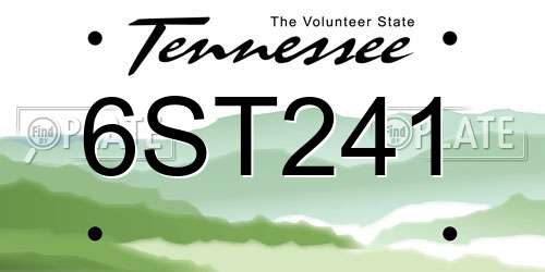 6ST241 Tennessee License Plate