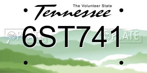 6ST741 Tennessee License Plate