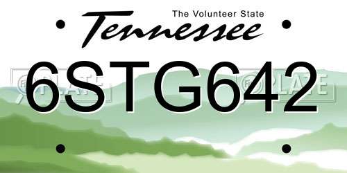 6STG642 Tennessee License Plate