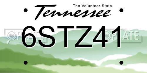 6STZ41 Tennessee License Plate
