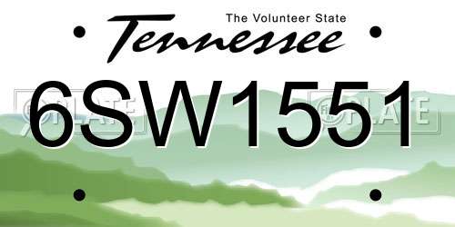 6SW1551 Tennessee License Plate