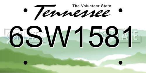 6SW1581 Tennessee License Plate