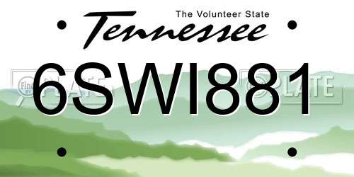 6SWI881 Tennessee License Plate