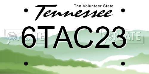 6TAC23 Tennessee License Plate