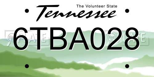 6TBA028 Tennessee License Plate