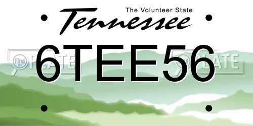 6TEE56 Tennessee License Plate