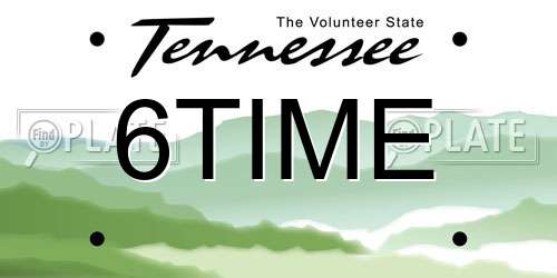 6TIME Tennessee License Plate