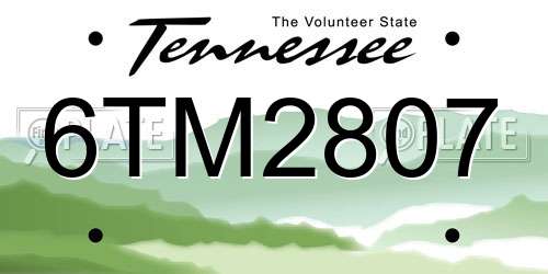 6TM2807 Tennessee License Plate