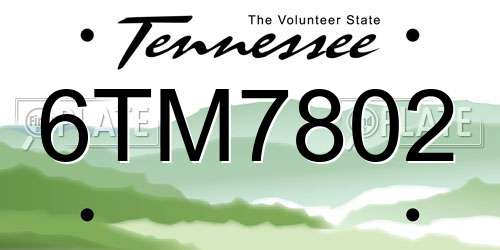 6TM7802 Tennessee License Plate