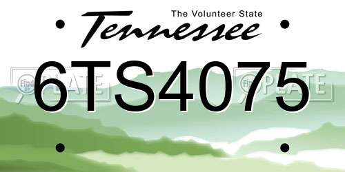 6TS4075 Tennessee License Plate
