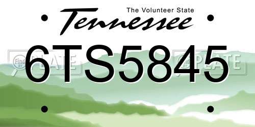 6TS5845 Tennessee License Plate
