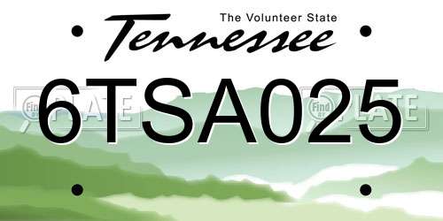 6TSA025 Tennessee License Plate