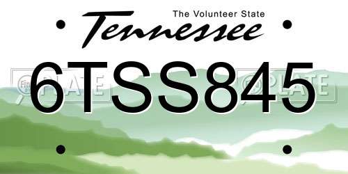 6TSS845 Tennessee License Plate