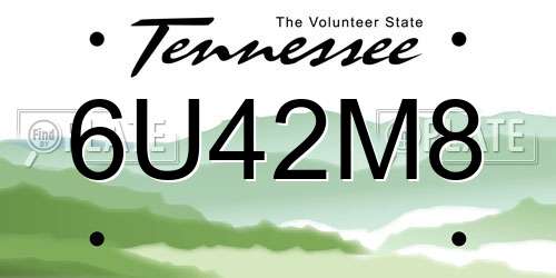 6U42M8 Tennessee License Plate