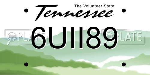 6UII89 Tennessee License Plate