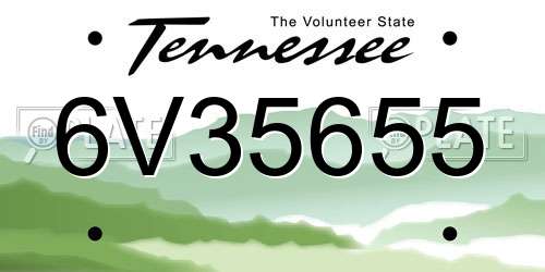 6V35655 Tennessee License Plate