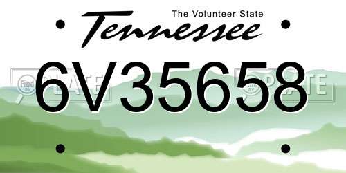 6V35658 Tennessee License Plate