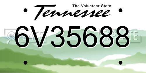 6V35688 Tennessee License Plate
