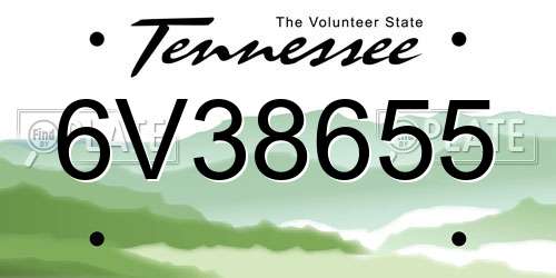 6V38655 Tennessee License Plate