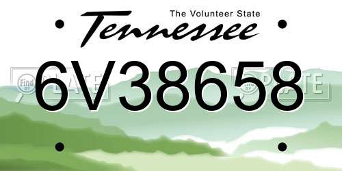 6V38658 Tennessee License Plate