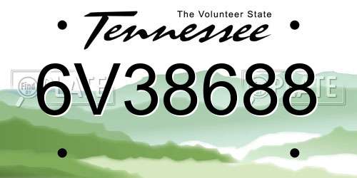 6V38688 Tennessee License Plate