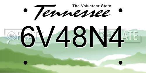 6V48N4 Tennessee License Plate