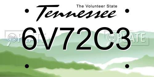 6V72C3 Tennessee License Plate