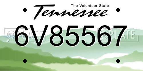 6V85567 Tennessee License Plate