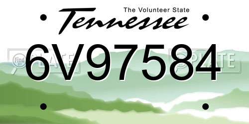 6V97584 Tennessee License Plate