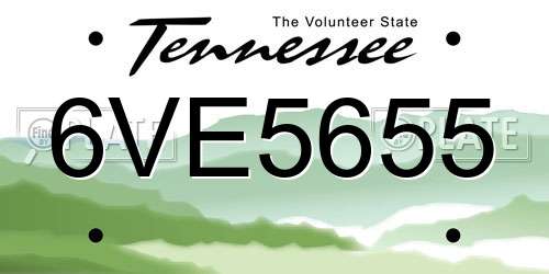 6VE5655 Tennessee License Plate