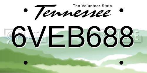 6VEB688 Tennessee License Plate