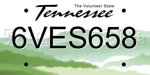 6VES658 Tennessee License Plate