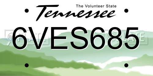 6VES685 Tennessee License Plate