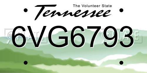 6VG6793 Tennessee License Plate