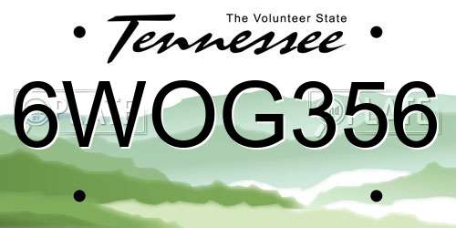 6WOG356 Tennessee License Plate