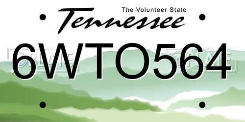 6WTO564 Tennessee License Plate