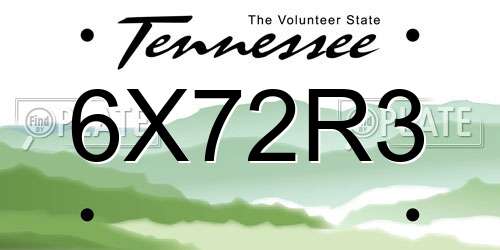 6X72R3 Tennessee License Plate