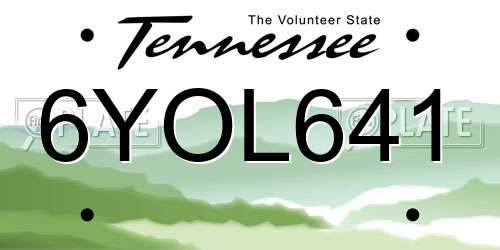 6YOL641 Tennessee License Plate
