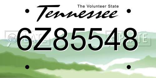 6Z85548 Tennessee License Plate