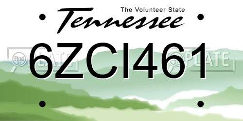 6ZCI461 Tennessee License Plate